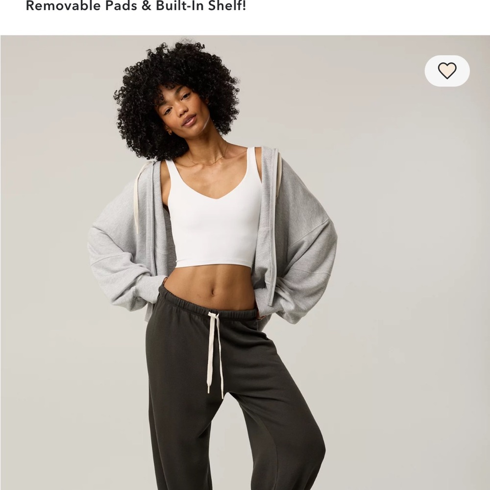 aerie White Longline Sports Bra